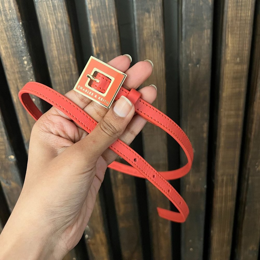 NWOT Charles & Keith Coral Orange Belt